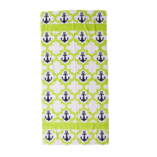 Drop Anchor Lime Hot Prints Brazilian Beach Towel