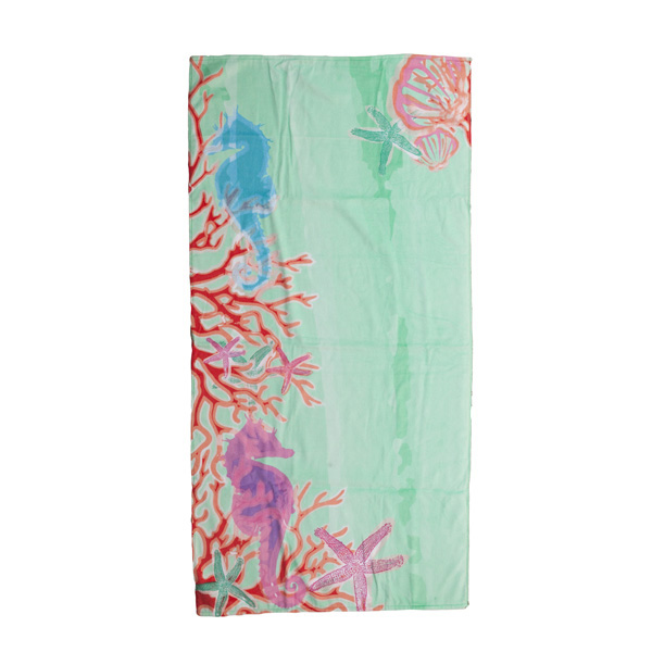 Coral Reef Aqua Hot Prints Brazilian Beach Towel