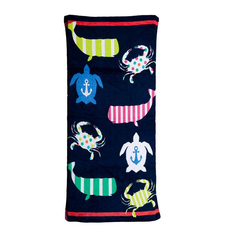 Large Hot Prints Beach Towel Preppy Icons